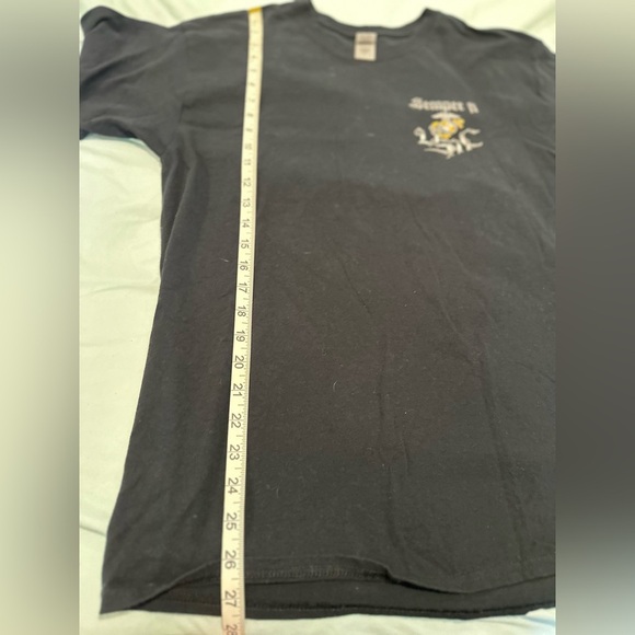 Men’s Sz: Large Semper Fi USMC Chrome Bulldog Graphic Black Short Sleeve Tee. - Picture 5 of 9